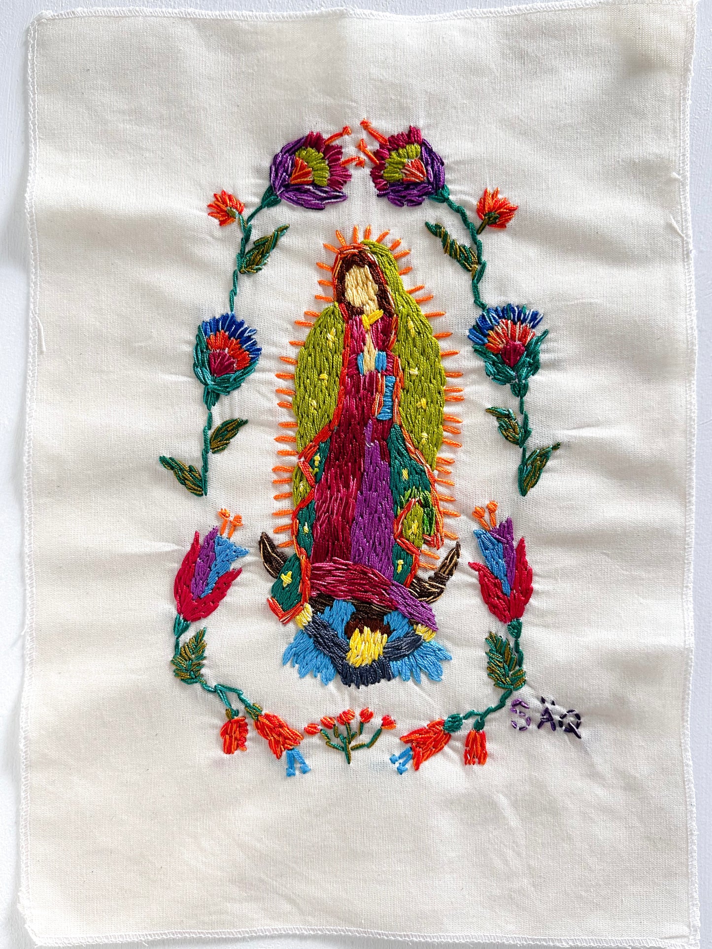 Hand-Embroidered Virgin of Guadalupe