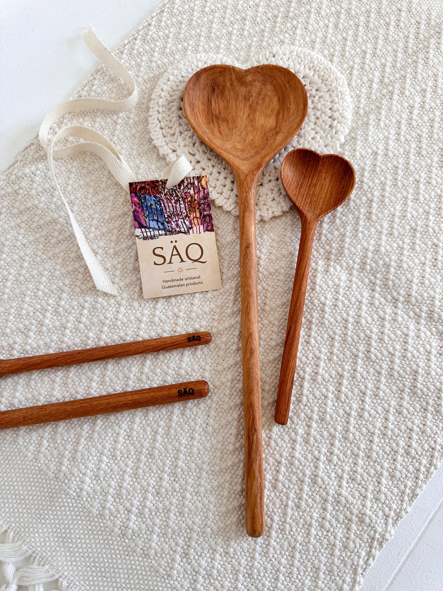 Hand Carved 7" Heart Spoon