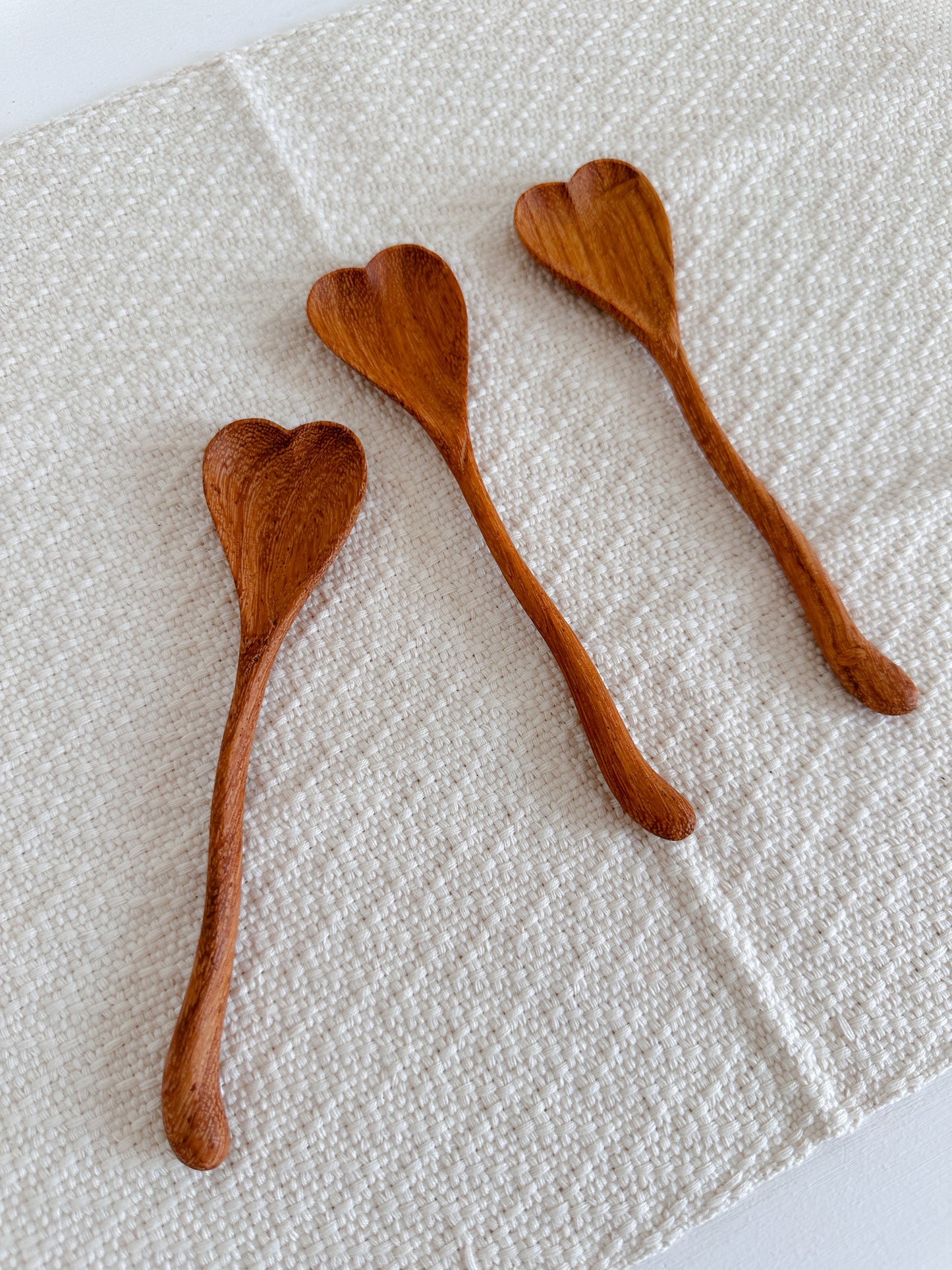 Hand Carved 7" Wiggly Heart Spoon