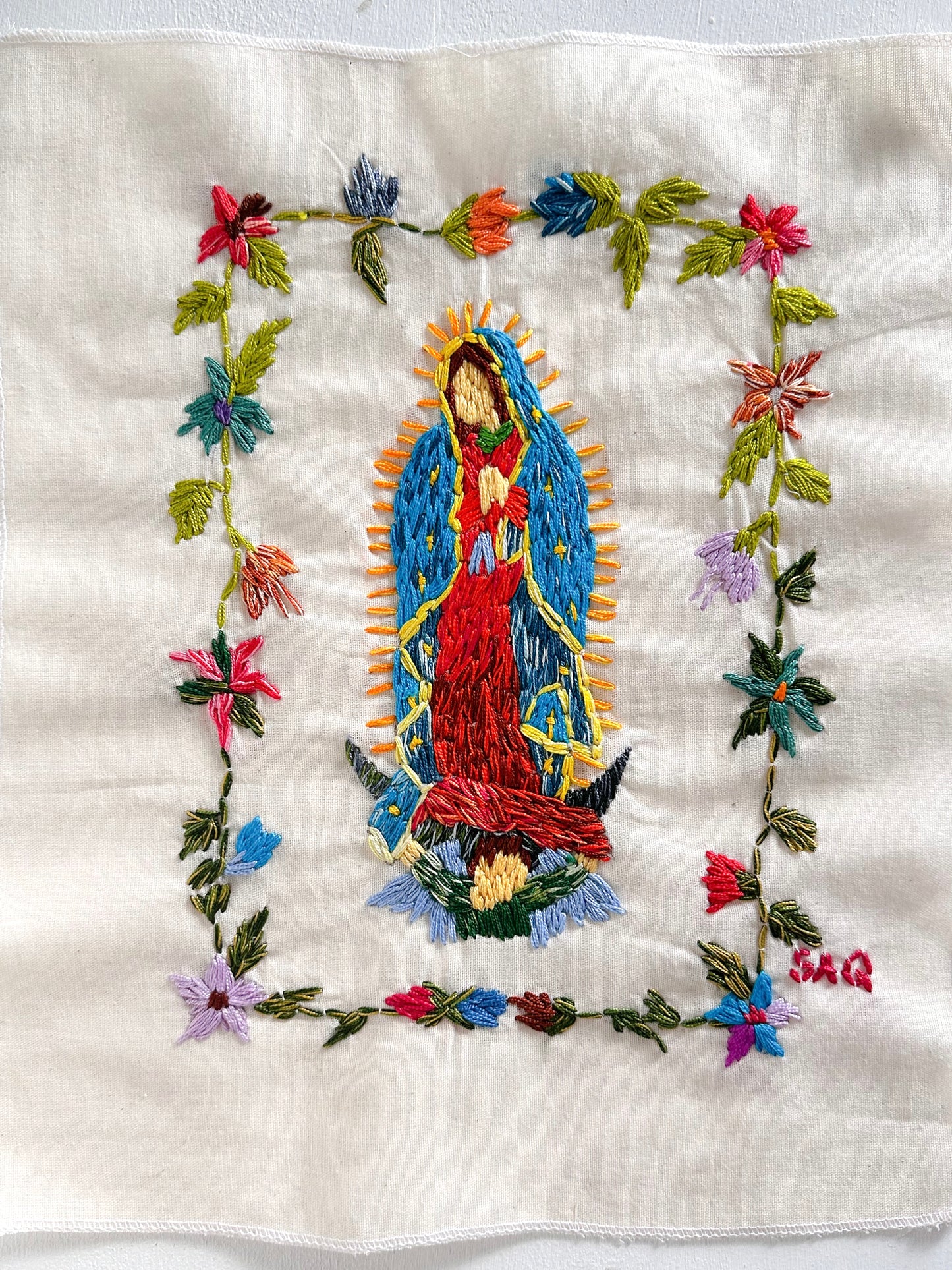Hand-Embroidered Virgin of Guadalupe