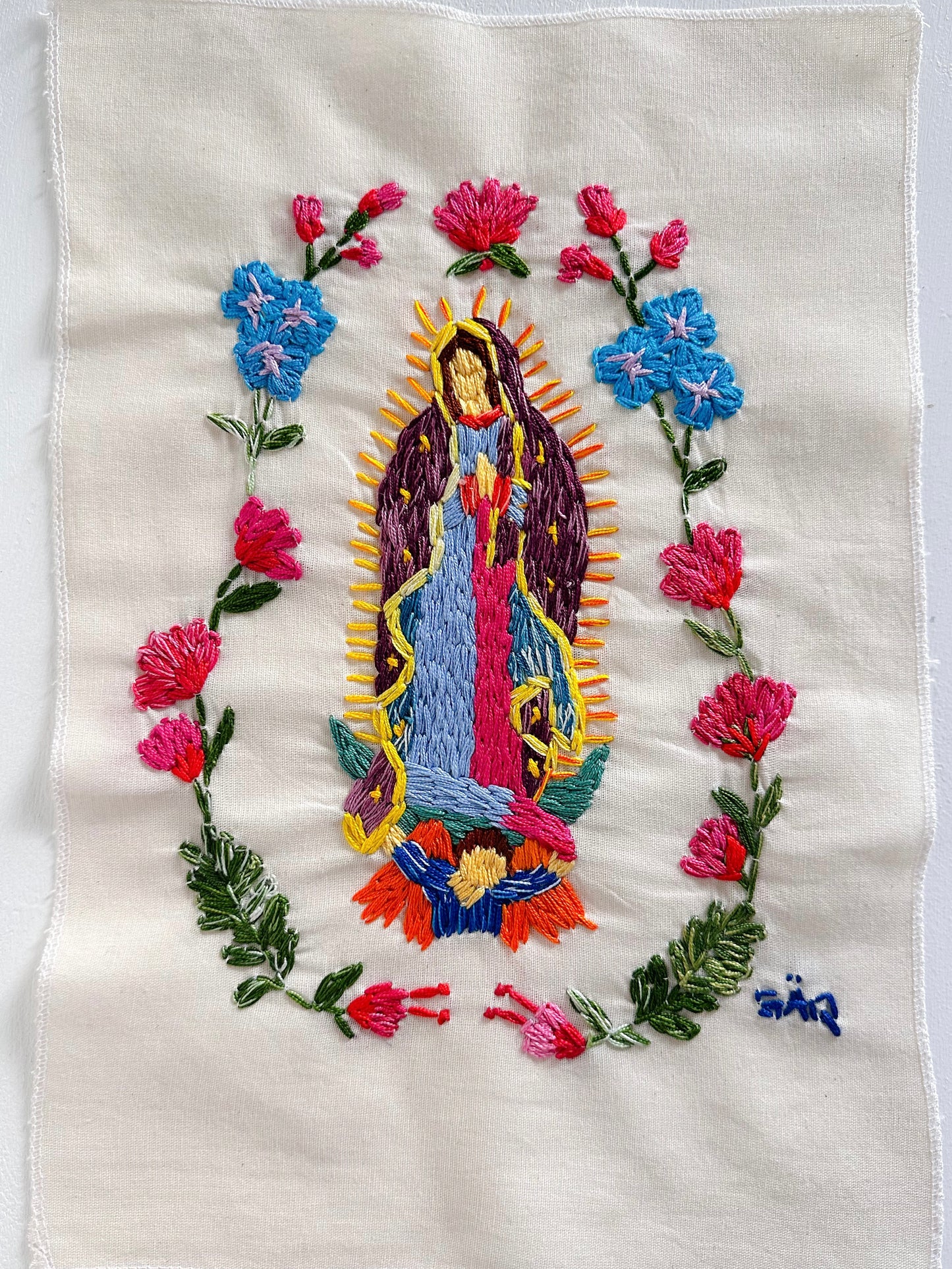 Hand-Embroidered Virgin of Guadalupe