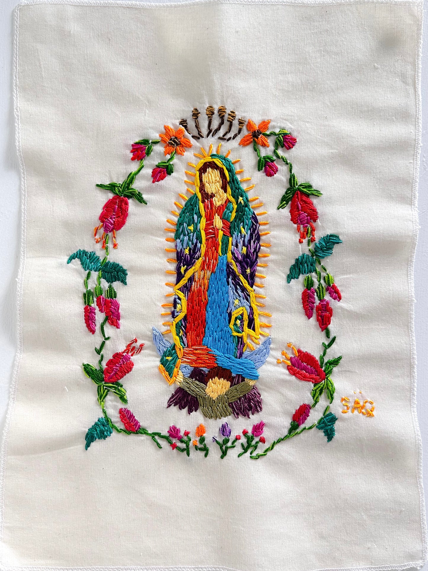 Hand-Embroidered Virgin of Guadalupe