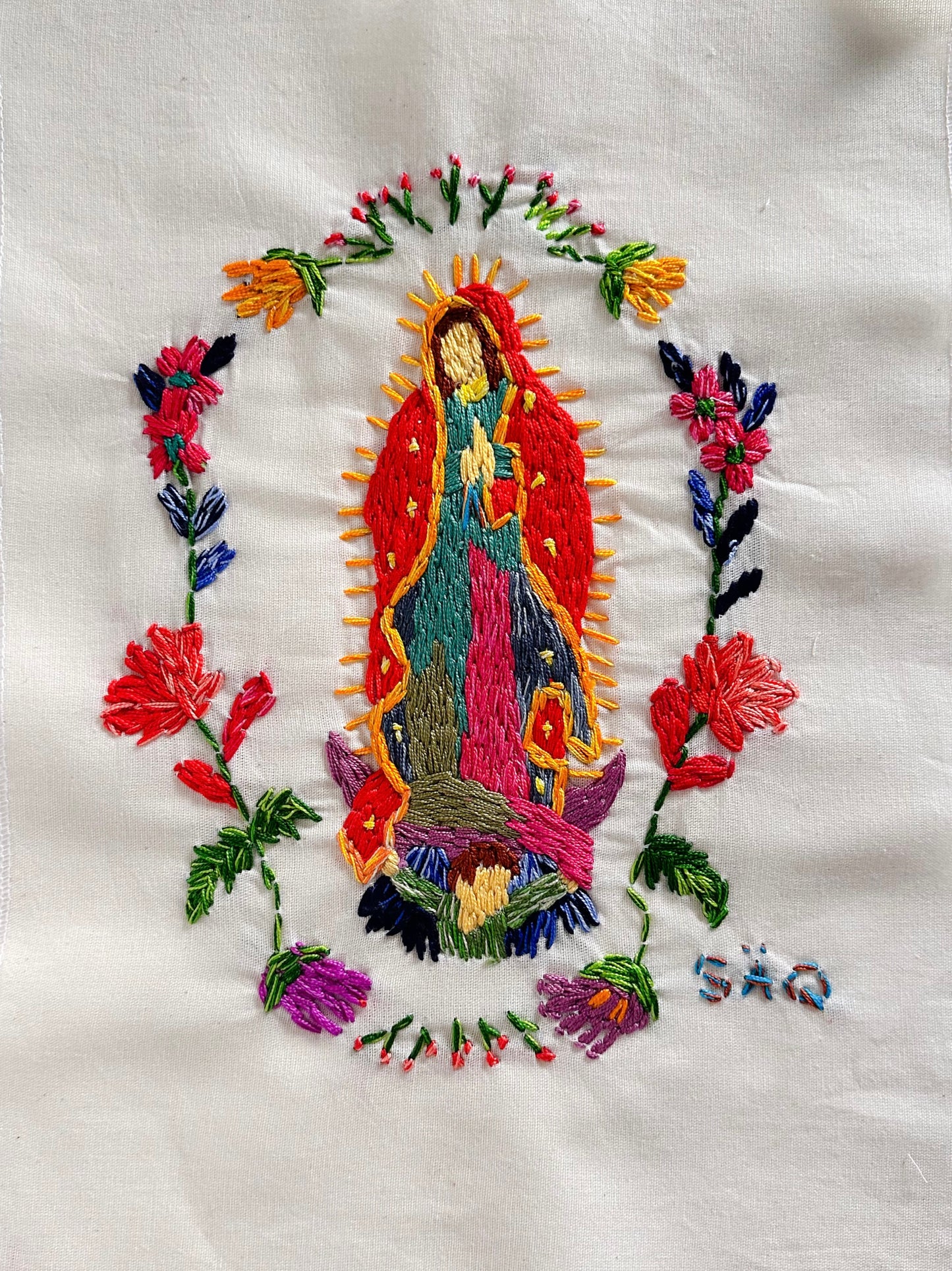 Hand-Embroidered Virgin of Guadalupe
