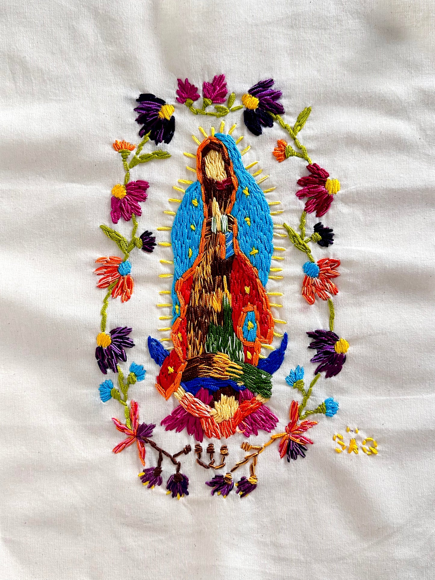 Hand-Embroidered Virgin of Guadalupe
