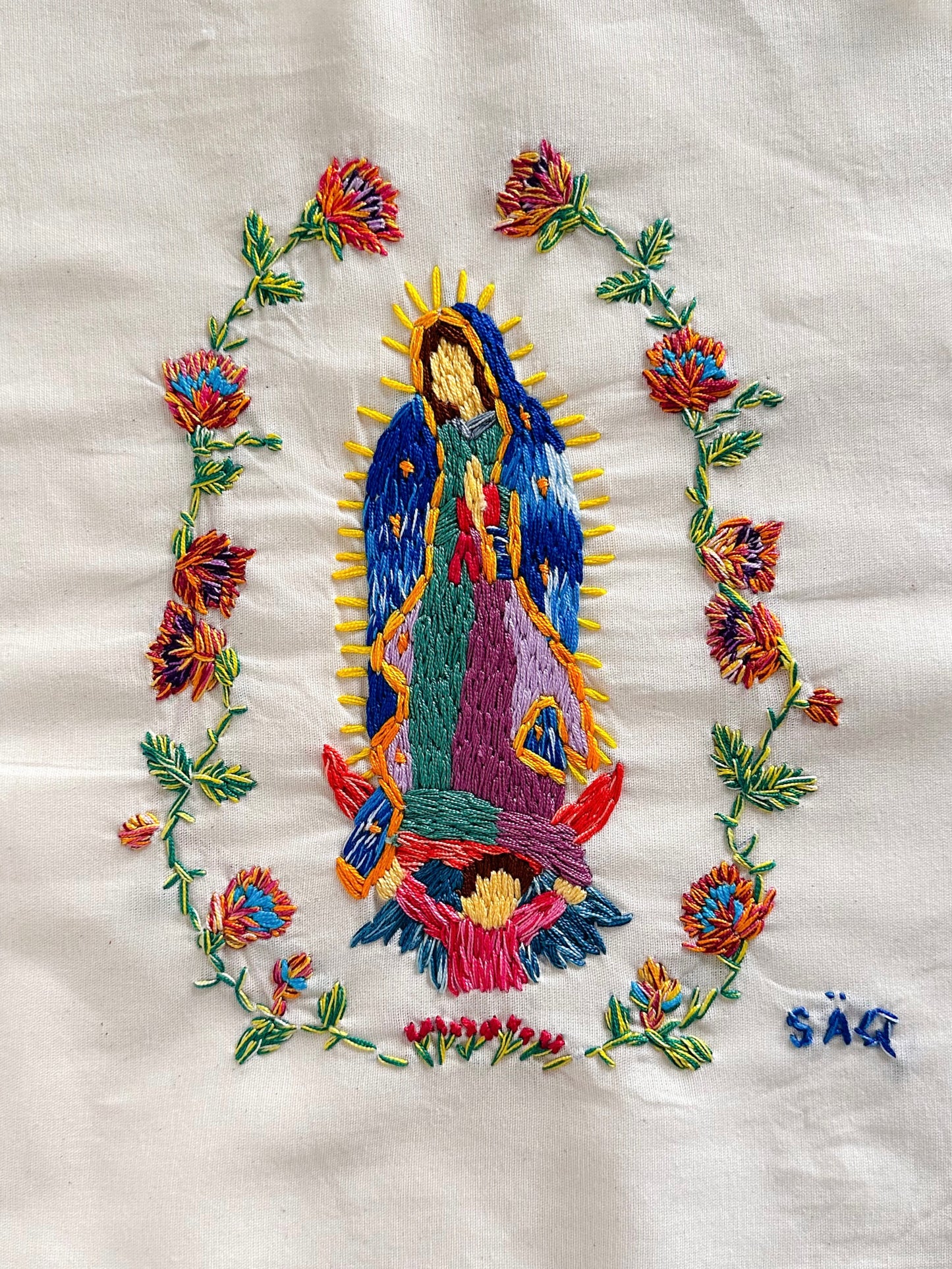 Hand-Embroidered Virgin of Guadalupe