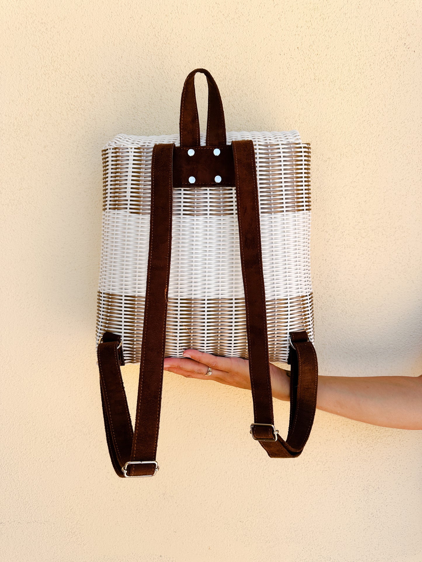 Mini Backpack White & Gold