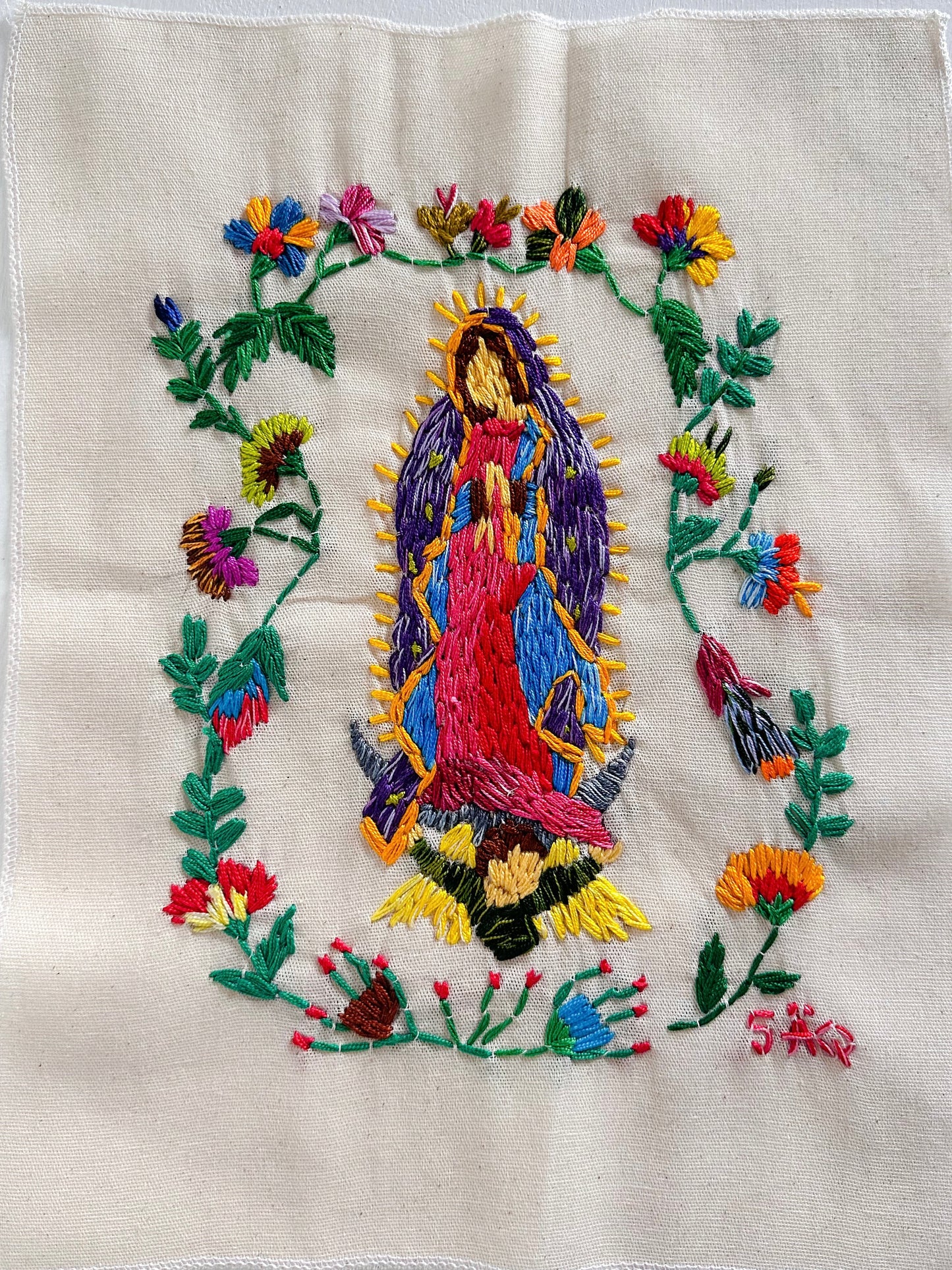 Hand-Embroidered Virgin of Guadalupe