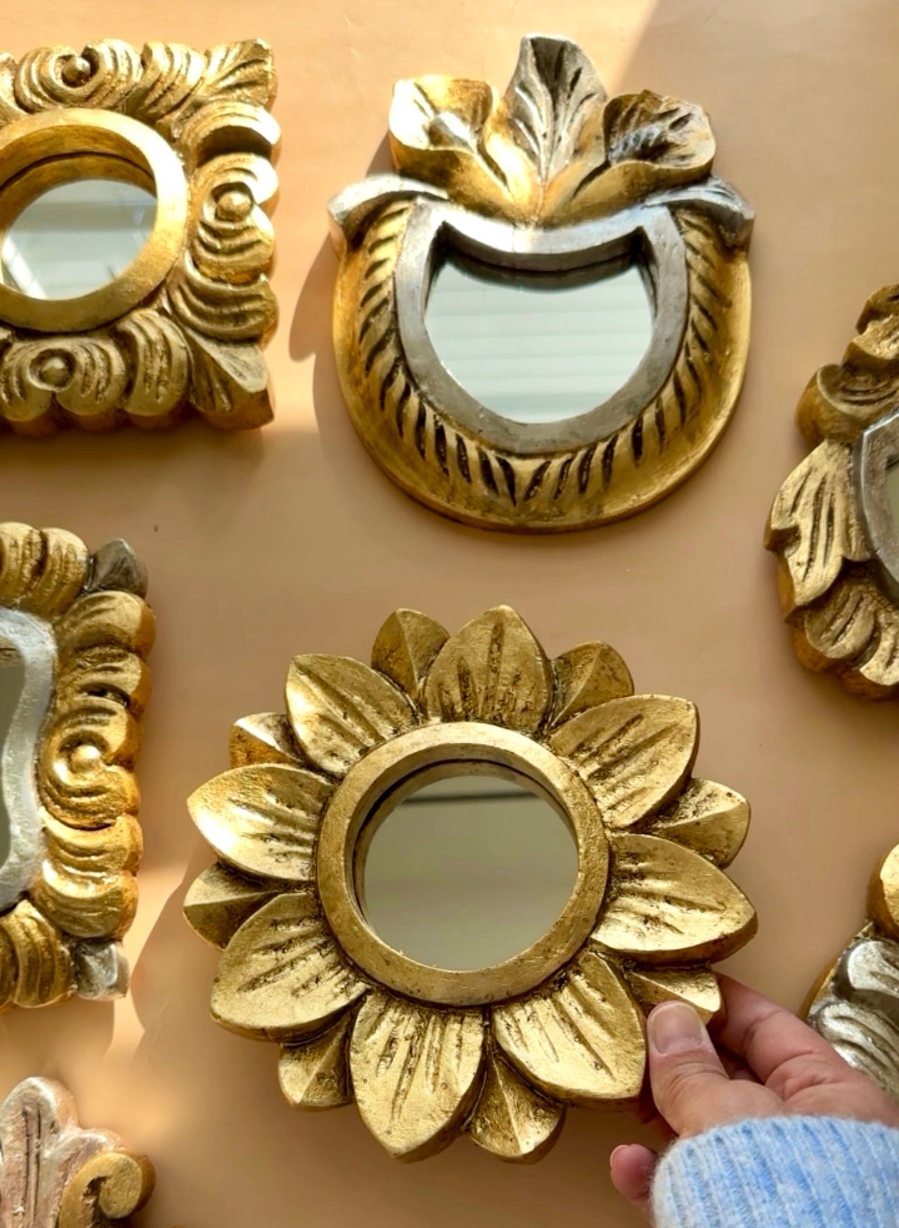 Small Gold Leaf Mirror