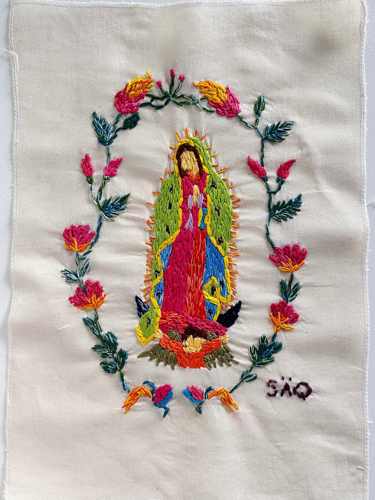 Hand-Embroidered Virgin of Guadalupe