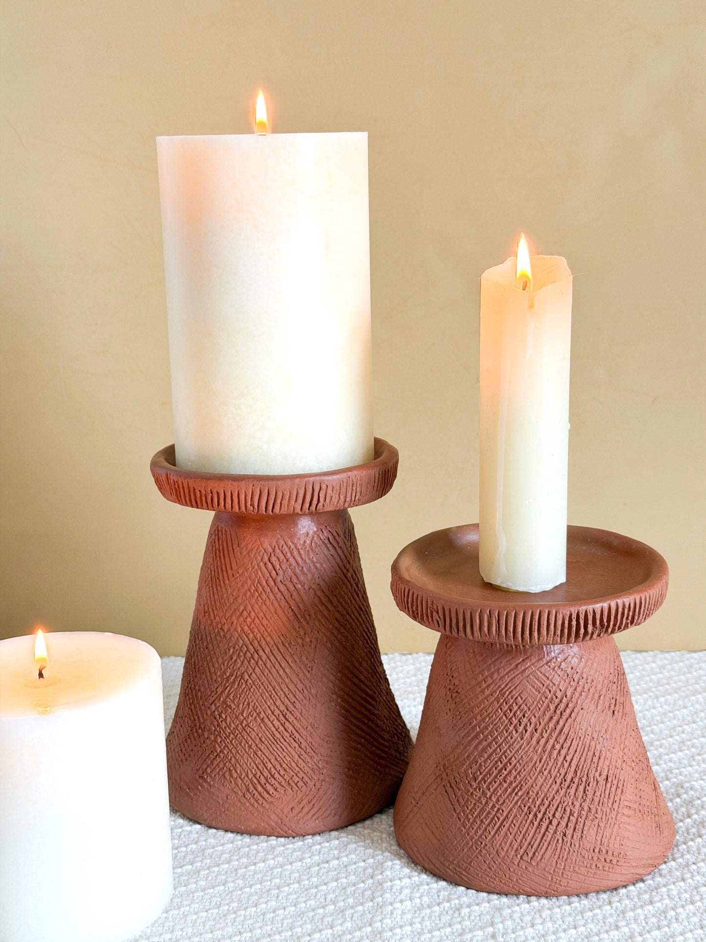 Large Textured Candle Holder
