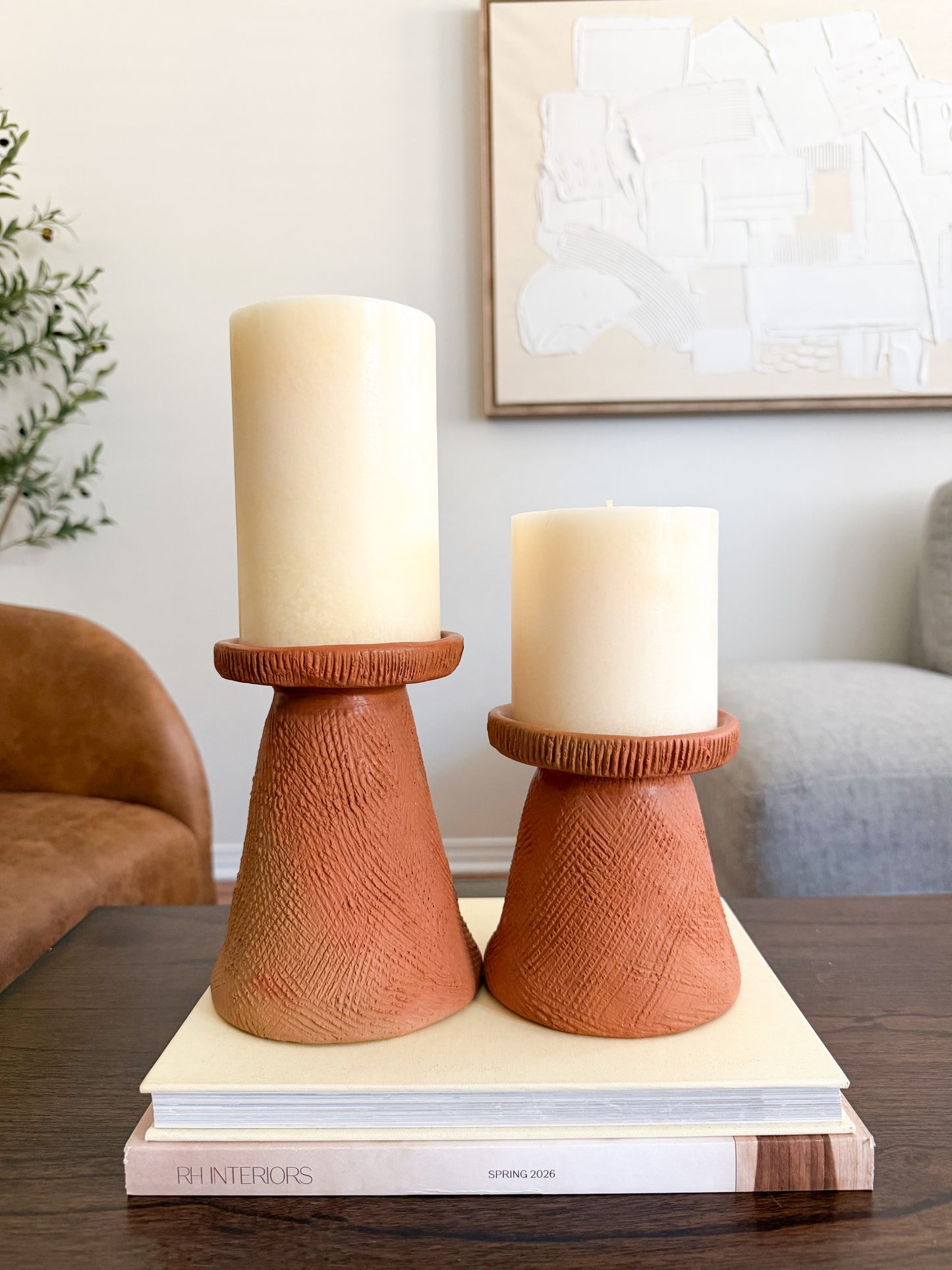 Large Textured Candle Holder