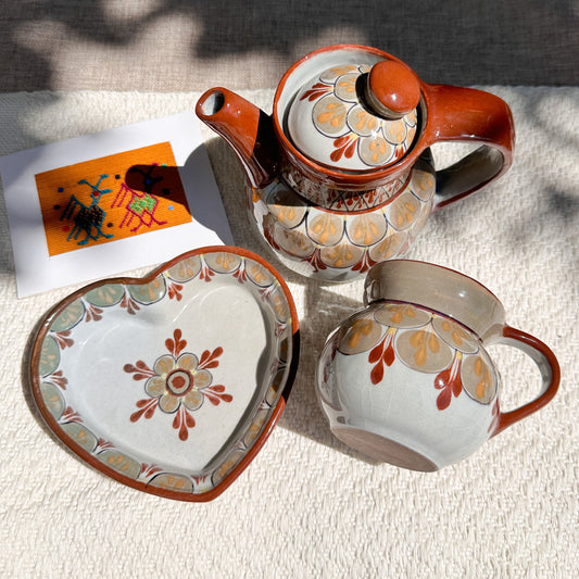 SET Palopó Brown - Mug, Plate & Teapot