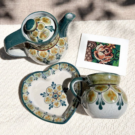 SET Palopó Green - Mug, Plate & Teapot