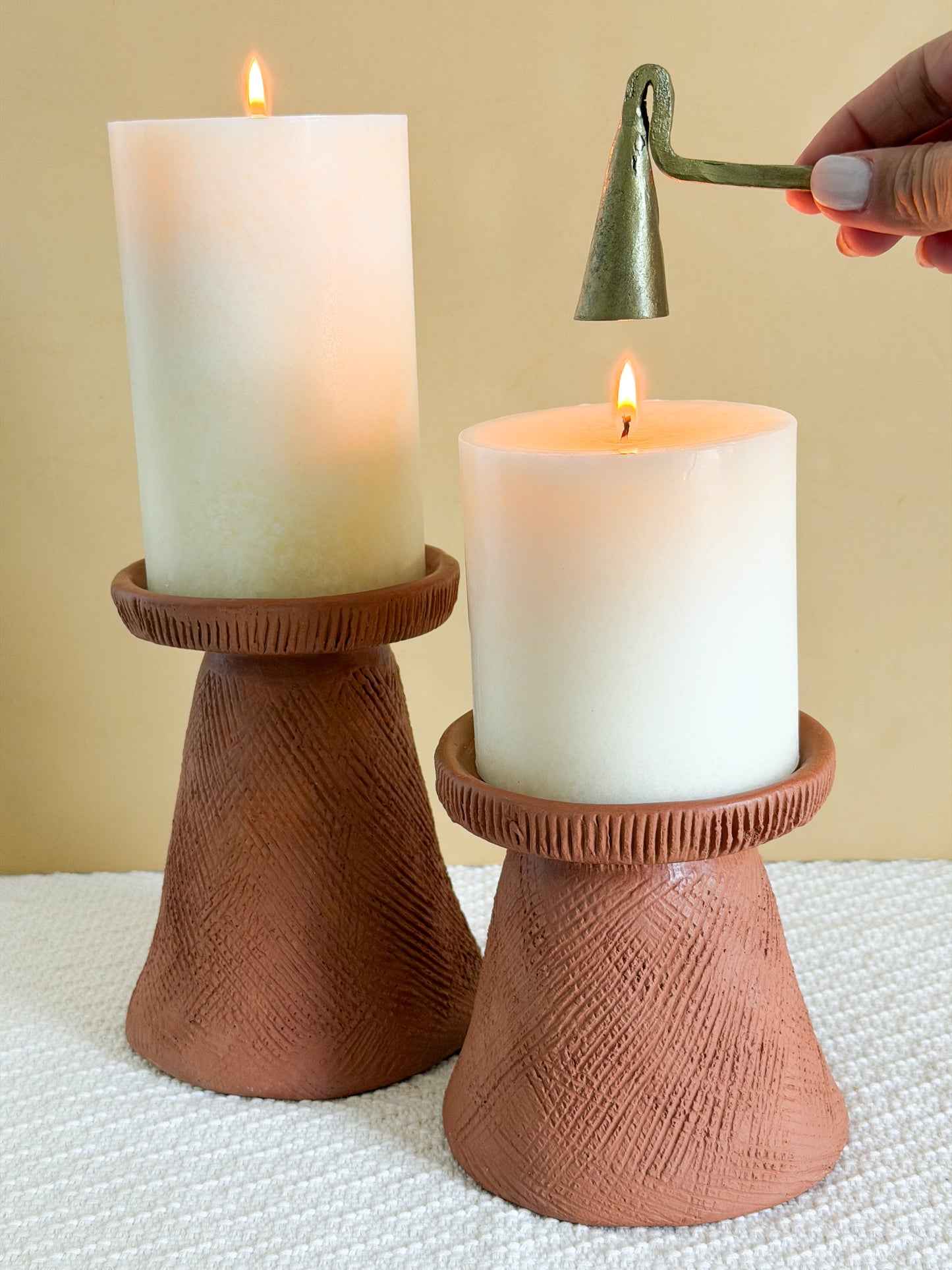 Large Textured Candle Holder