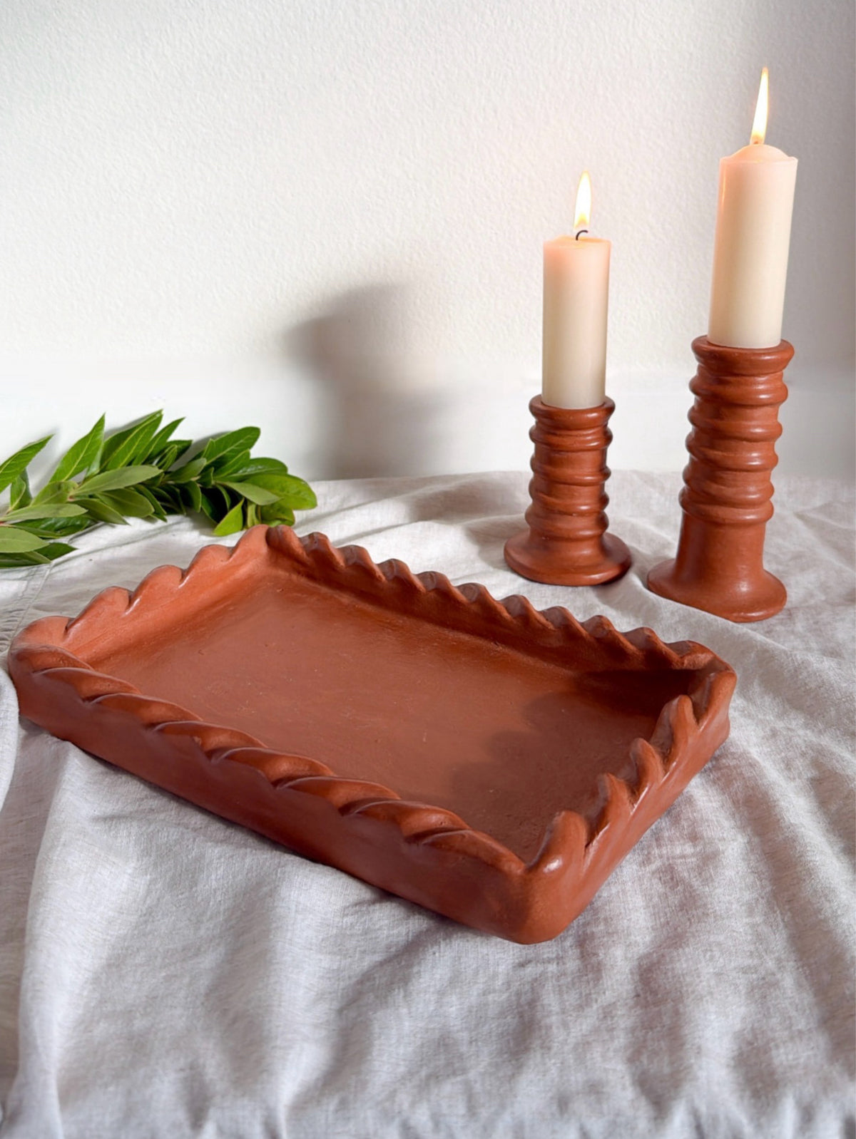 Scalloped Terracotta Tray