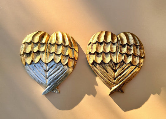 Gold Leaf Heart Wings